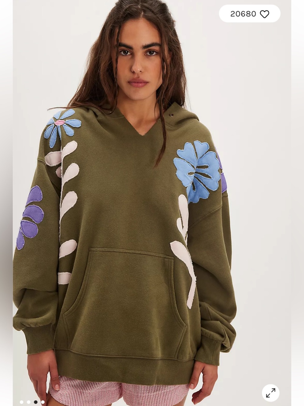 Free People We The Free It's A Vibe Flowers Hoodie NWOT size medium - Picture 2 of 7